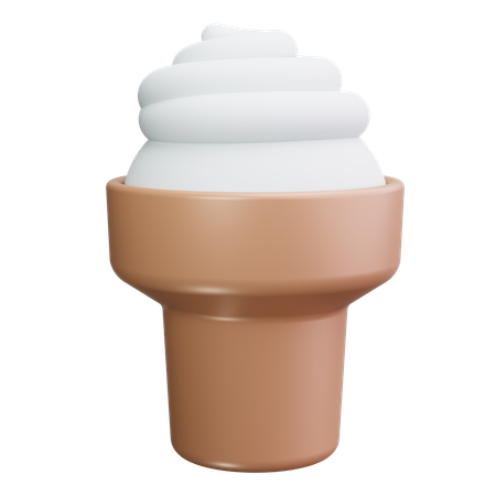 Vanilla Ice Cream Cone  3D Icon