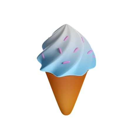 Vanilla Ice Cream Cone  3D Icon