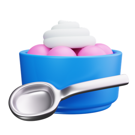 Vanilla Ice Cream Scoop  3D Icon