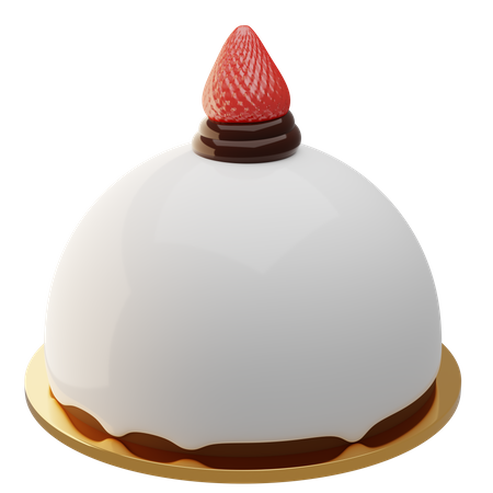 Vanilla Round Cake 3D Illustration