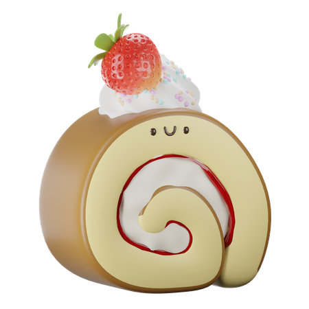 Vanilla Tea Jam Roll  3D Icon