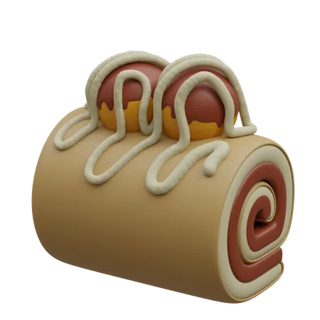 Vanilla Tea Jam Roll  3D Icon