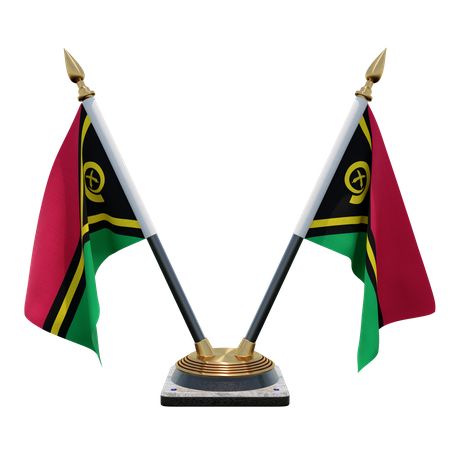 Porte-drapeau double bureau vanuatu  3D Flag