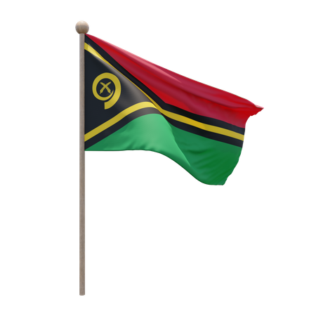 Vanuatu Flag Pole  3D Illustration
