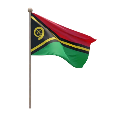 Vanuatu Flag Pole  3D Illustration
