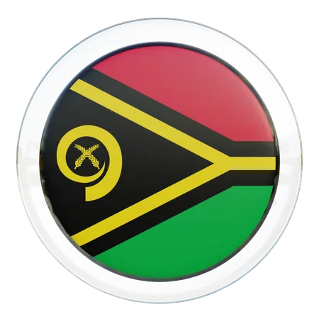 Vanuatu Round Flag  3D Icon