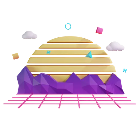 Vaporwave  3D Illustration