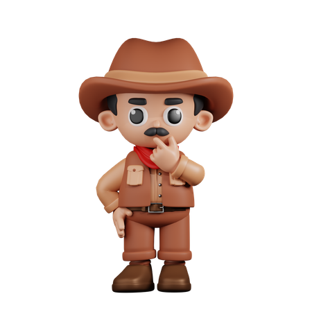 Vaquero curioso  3D Illustration