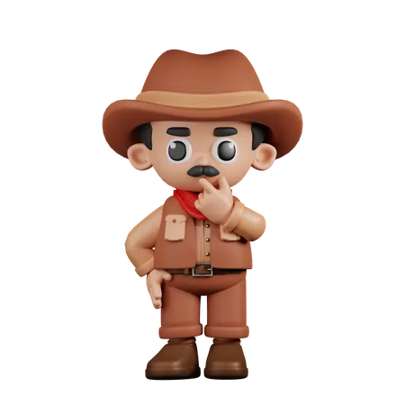 Vaquero curioso  3D Illustration