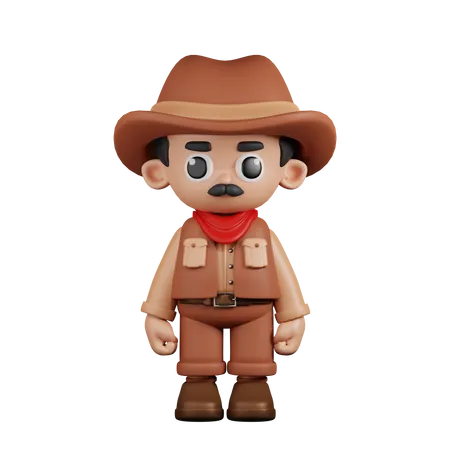 Vaquero de pie  3D Illustration