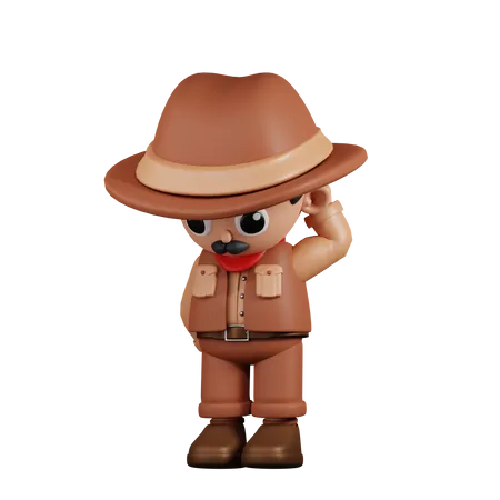 Vaquero preocupado  3D Illustration