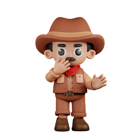 Vaquero sorprendido  3D Illustration