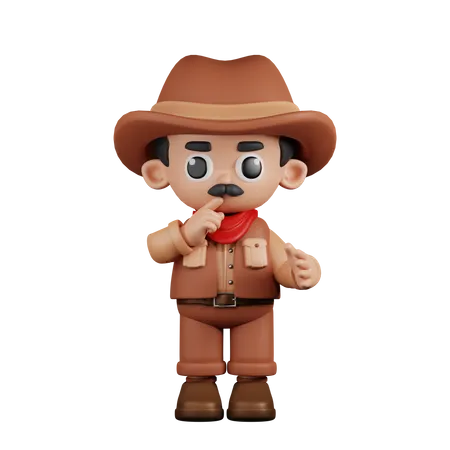 Vaquero tranquilo  3D Illustration