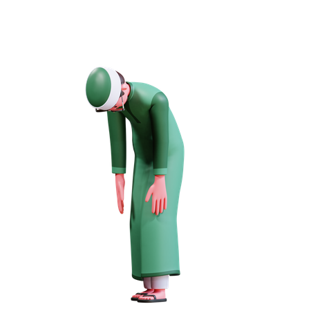 Varón musulmán perezoso  3D Illustration