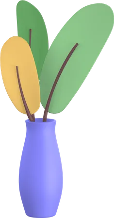 Vase plant 3D Illustration