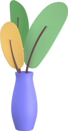 Vase plant  3D Illustration