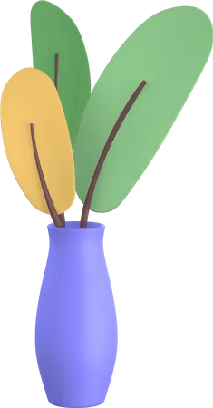 Vase plant  3D Illustration