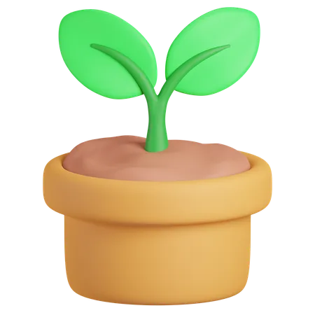 Vaso de planta  3D Icon