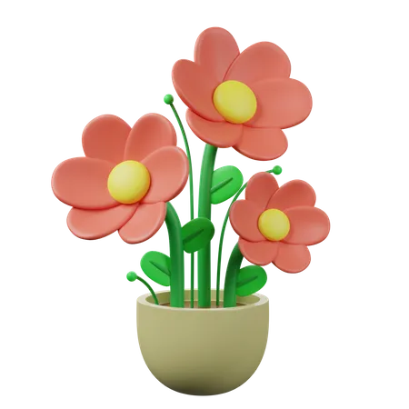 Vaso de flores  3D Icon