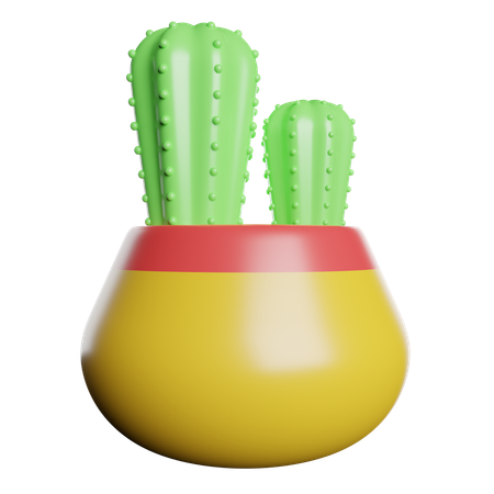 Vaso de cacto  3D Icon