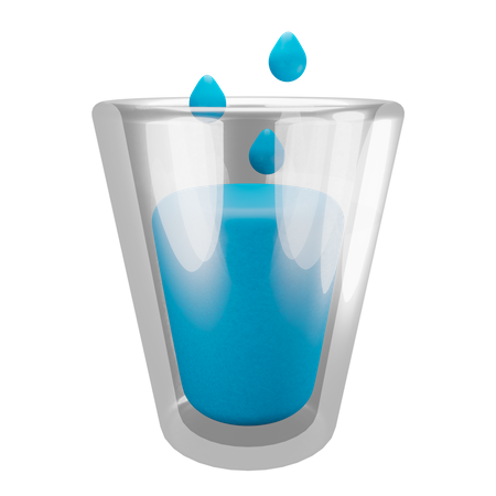 Vaso de agua  3D Illustration