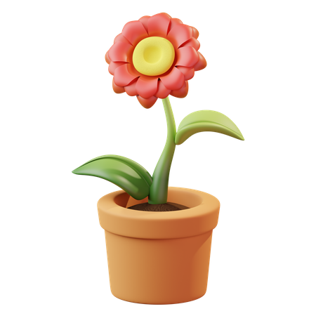 Vaso de flores  3D Illustration