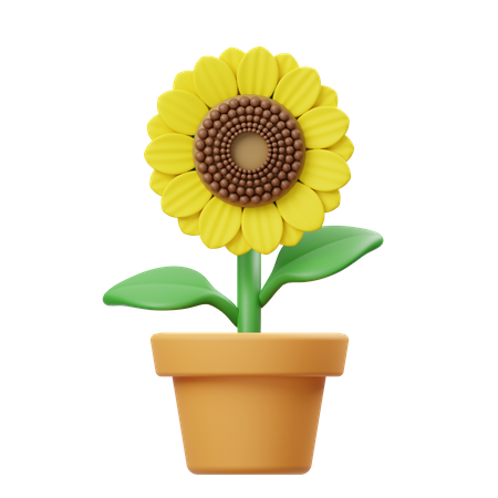 Vaso de flores de girassol  3D Icon