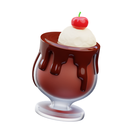 Vaso de pastel de chocolate derretido  3D Icon