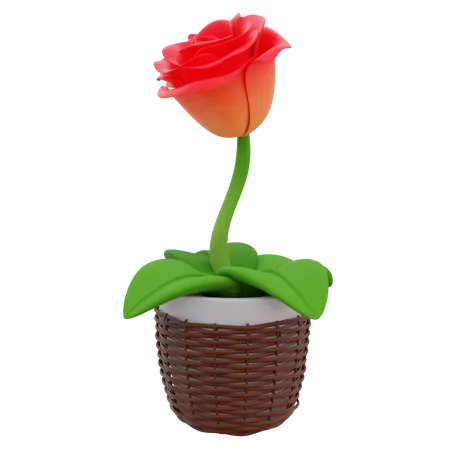 Vaso de flores rosa  3D Icon