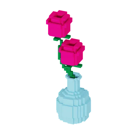 Vaso de rosas  3D Icon