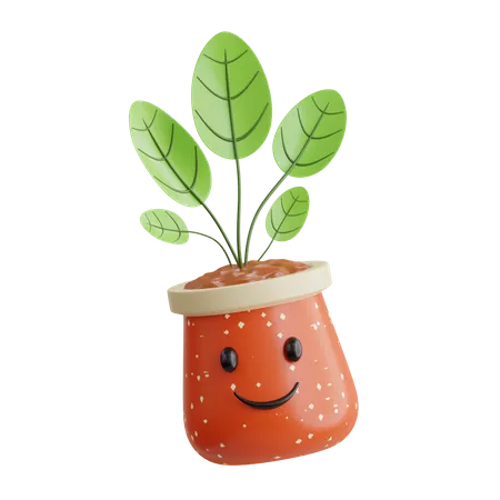 Lindo vaso de planta  3D Icon