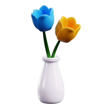 Vaso de tulipa  3D Icon