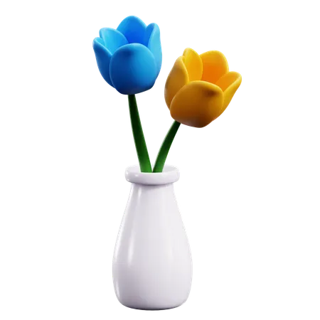 Vaso de tulipa  3D Icon