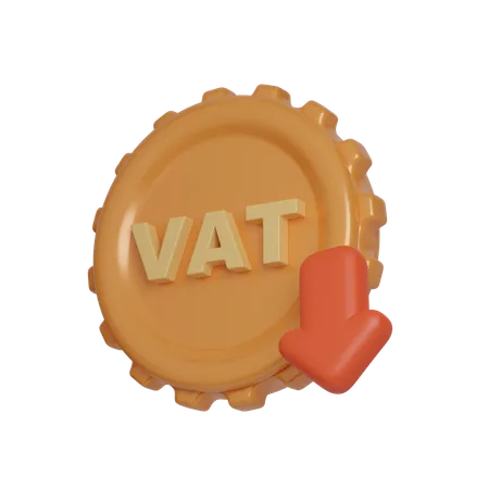 Vat Decrease Coin 3 D Icon Financial And Banking 3 D Illustration 3D Icon