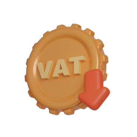 Vat Decrease Coin  3D Icon