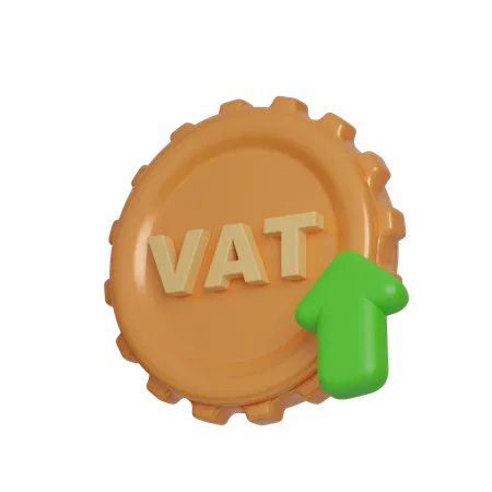 Vat Increase Coin  3D Icon