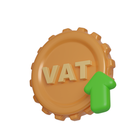 Vat Increase Coin  3D Icon