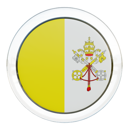 Vatican City Round Flag 3D Icon