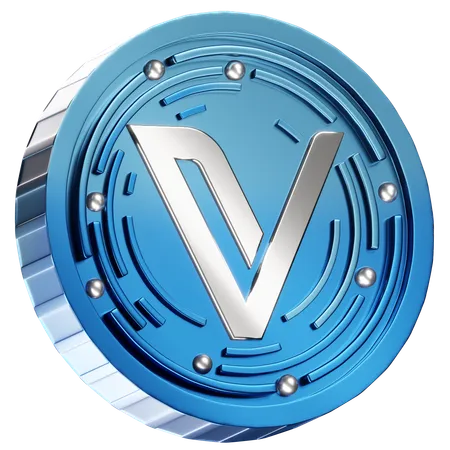 Ve Chain 3 D Coin 3 D Crypto Coin 3D Icon
