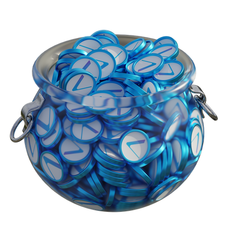 VeChain (VET) Clear Glass Pot  3D Icon