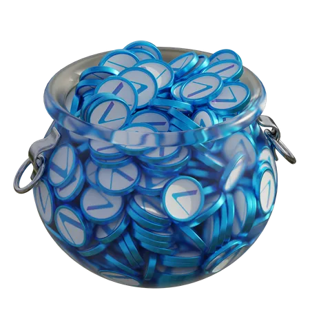 VeChain (VET) Clear Glass Pot  3D Icon