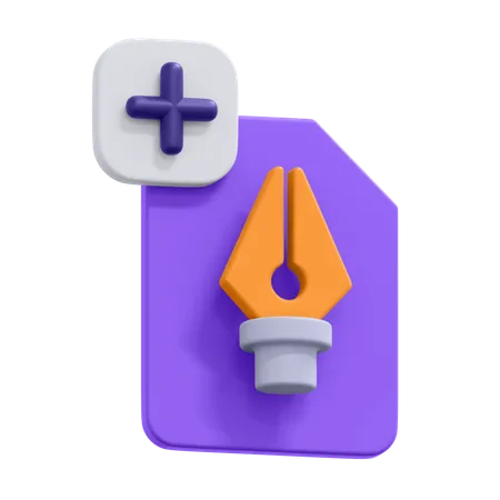 An Icon Of Create New Vector File 3D Icon