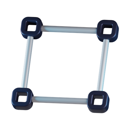 Vector Path Square  3D Icon