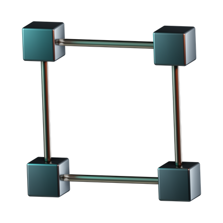 Vector Path Square  3D Icon