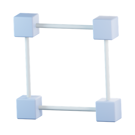 Vector path square  3D Icon