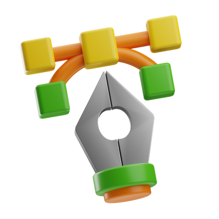 Pluma vectorial  3D Icon