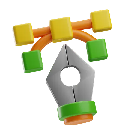 Pluma vectorial  3D Icon