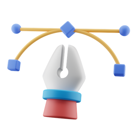 Pluma vectorial  3D Icon