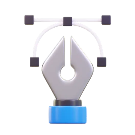 Pluma vectorial  3D Icon