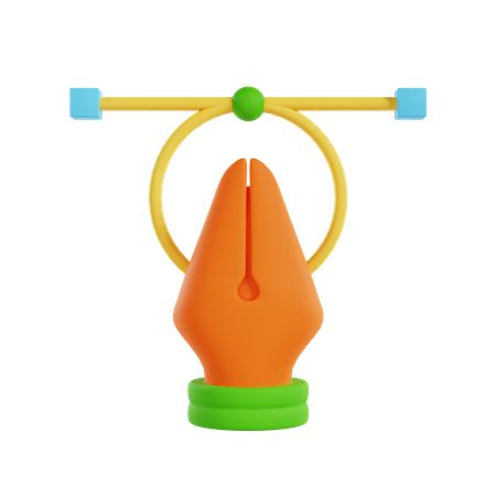 Pluma vectorial  3D Icon